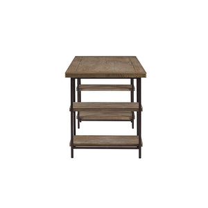 JLA Home Madison Park - Desk Industrial Metal & Hardwood Accent Desk with Spacious Surface, Side Shelving & Durable Build FPF17-0188