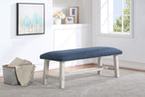 OSP Home Furnishings Callen Bench Navy, White Wash base