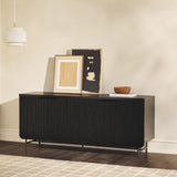 69" Scandinavian 4 Door Sideboard Black REED5DBL2 Walker Edison