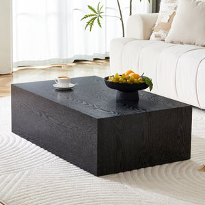 English Elm 39.3*23.6*11.8 Low Profile Mdf Coffee Table Black Wood Grain Finish Modern Living Room W1151P433600