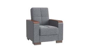 English Elm Primenest Zenaero Convertible Armchair With Hidden Storage & Sleeper Function – Grey Upholstery B030P286206-GIGA