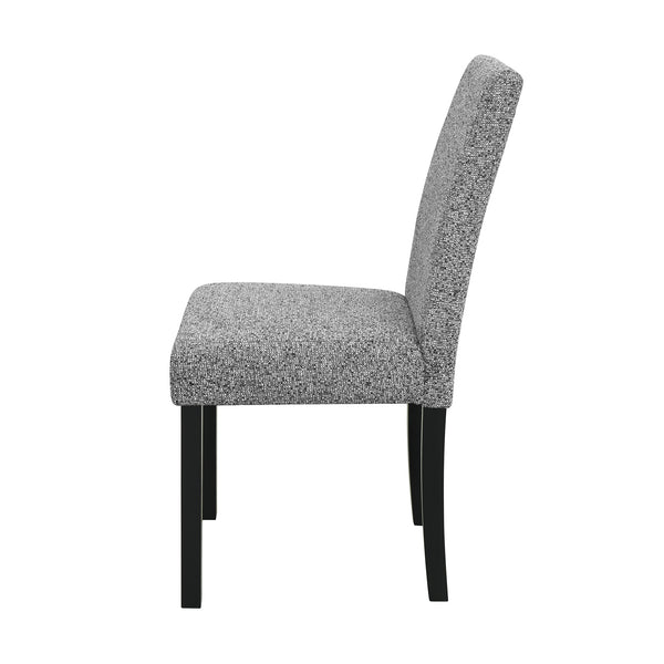 English Elm Sarang Faux Marble White & Black Dining Table with 4 Padded Grey Chairs — Solid Wood, Sturdy Build B201P359581