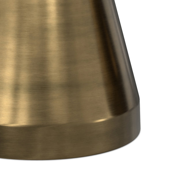 English Elm Allegra Side Table in Antique Brass — Handcrafted Iron Hourglass Accent Table, Compact & Sturdy B136P361856