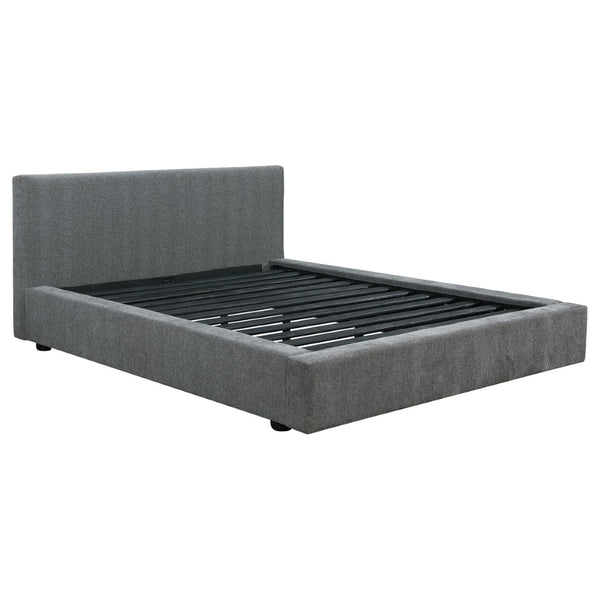 English Elm Weselyn Graphite Upholstered Platform Bed - Modern Comfort With Padded Headboard & No Box Spring Needed B062S00987-GIGA