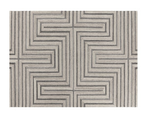 Sunpan Oslow Hand-Tufted Rug - Artisan-Crafted Wool with Unique Maze Pattern in Elegant Beige and Grey Hues 9' X 12'