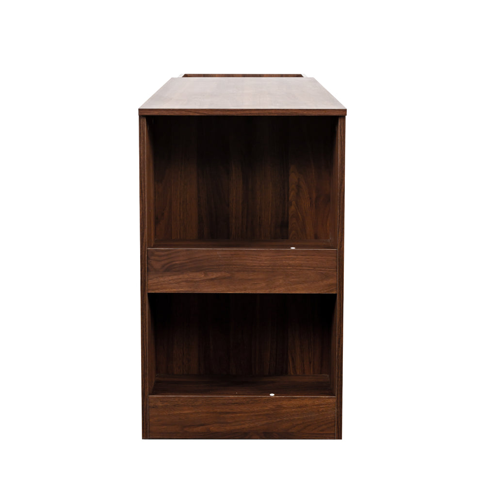 English Elm Computer Corner Desk with Drawers Foldable Extendable Workstation, Large Storage, Vanity Ready W331P297437