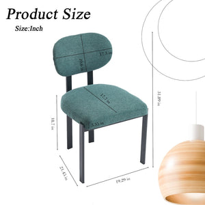 English Elm Modern Boucle Tufted Dining Chairs Set of 2 Mid-century Matte Leg Kitchen Seating Antique Green,Black W3244P296988