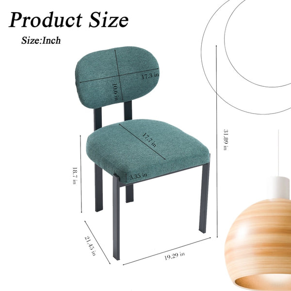 English Elm Modern Boucle Tufted Dining Chairs Set of 2 Mid-century Matte Leg Kitchen Seating Antique Green,Black W3244P296988