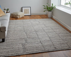 Feizy Rugs Navaro Hand-woven Wool And Viscose Rug - Modern Scandinavian Design For Effortless Style And Warmth Gray,Ivory,Taupe Wool,Viscose Nav8912fgrybrnc50