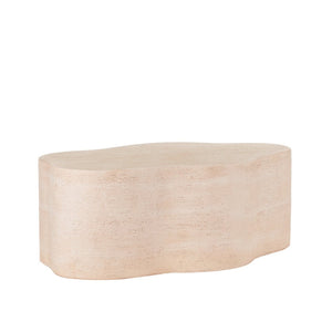 English Elm Cloud-shaped Mgo Coffee Table Travertine Finish Sculptural Indoor Outdoor Lounge N772P379524T