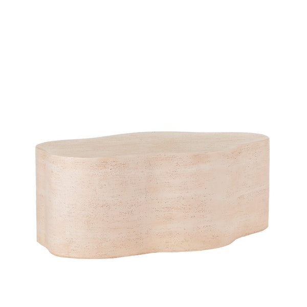 English Elm Cloud-shaped Mgo Coffee Table Travertine Finish Sculptural Indoor Outdoor Lounge N772P379524T