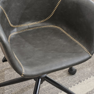 English Elm Mid-Century Minimalist Office Chair with 40° Recline, Adjustable Rebound, 320mm Wide Base, Ergonomic Design Black W1143P173516