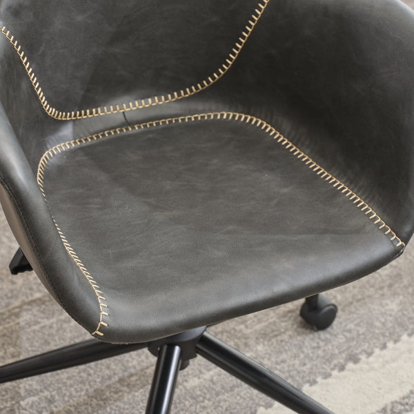 English Elm Mid-Century Minimalist Office Chair with 40° Recline, Adjustable Rebound, 320mm Wide Base, Ergonomic Design Black W1143P173516