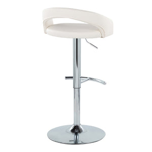 English Elm Adjustable Swivel Barstools in Chrome and Faux Leather Set of 3 for Kitchen Island B202S02048