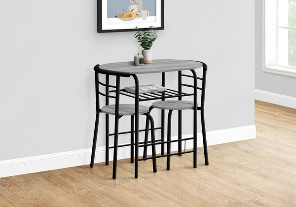 English Elm Dining Small 3-Piece Table Set for Apartments and Nooks — Easy-Clean Laminate Top, Space-Saving Chairs, Modern Design Grey 36 L x 24 W x 6 H B2710P218843