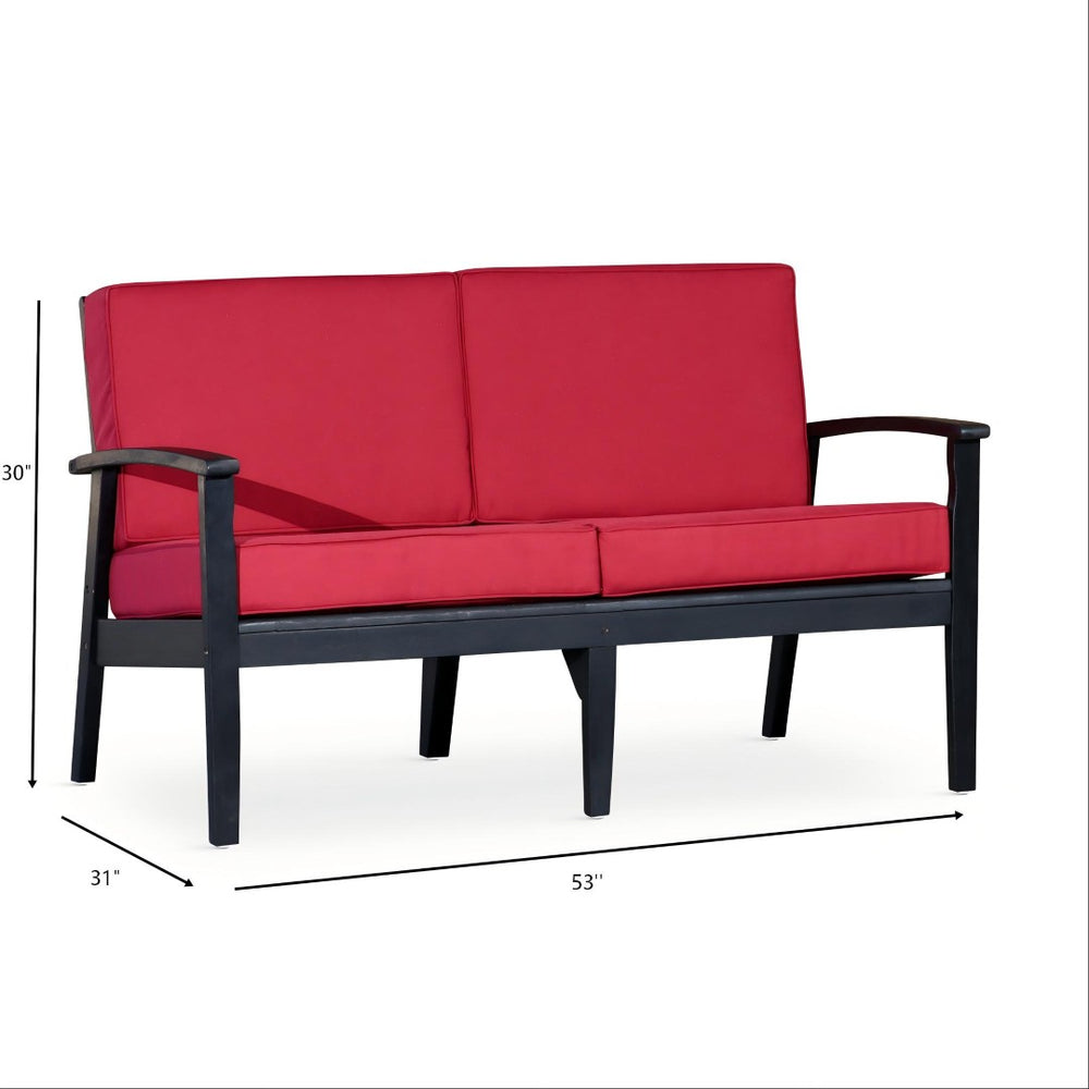 English Elm Eucalyptus Outdoor Loveseat Fsc Wood Frame with Deep Seat and Weather Resistant Finish B046S00093