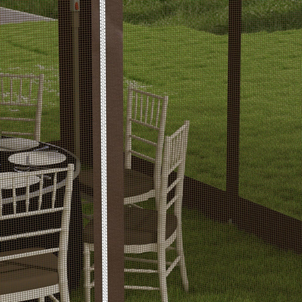 English Elm Outsunny Steel Patio Gazebo with Vented Canopy Mesh Netting and Ornate Corner Frame W2225P174278