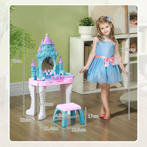 English Elm Qaba Kids Castle Vanity Set With Mirror, Lights, Music & 18 Accessories For Creative Play Ages 3-6 W2225P249751-GIGA
