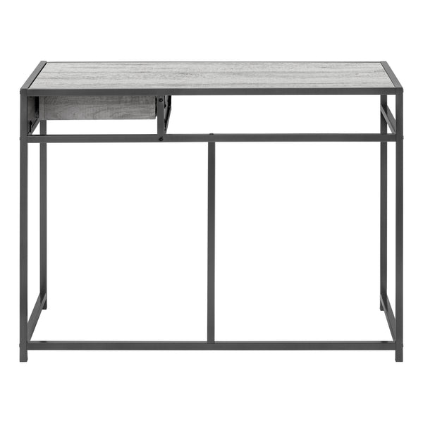 English Elm Computer 42" Home Office Desk with Storage Drawer, Grey Laminate Top, Black Metal Frame, Compact Modern B2710P219648