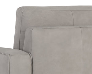 Sunpan Davilo Armchair - Luxurious Light Grey Italian Leather With Dark Beech Wood Legs For Ultimate Comfort Grey Leather 108994