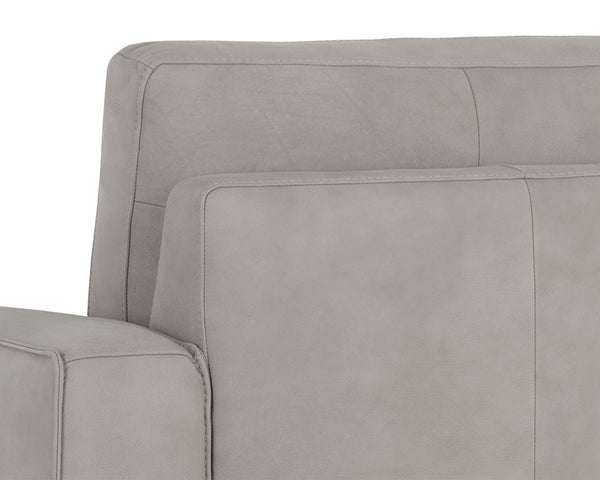 Sunpan Davilo Armchair - Luxurious Light Grey Italian Leather With Dark Beech Wood Legs For Ultimate Comfort Grey Leather 108994