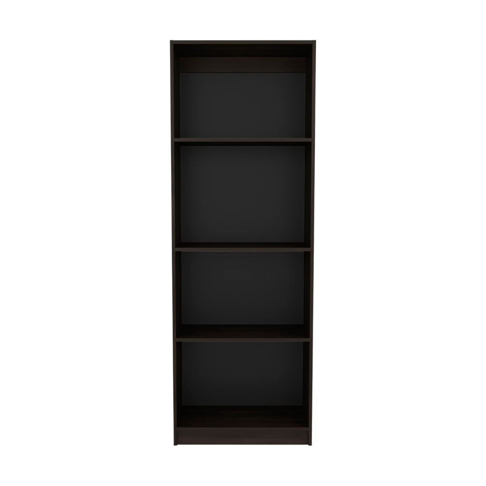 English Elm Stained Walnut Bookcase With 4 Open Shelves - Stylish Storage For Modern & Traditional Spaces B062P323166-GIGA