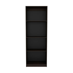 English Elm Stained Walnut Bookcase With 4 Open Shelves - Stylish Storage For Modern & Traditional Spaces B062P323166-GIGA