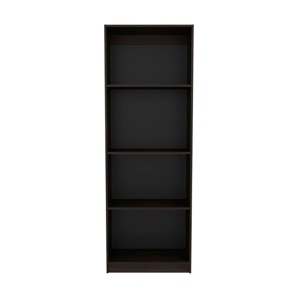 English Elm Stained Walnut Bookcase With 4 Open Shelves - Stylish Storage For Modern & Traditional Spaces B062P323166-GIGA