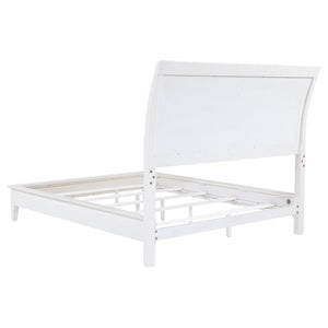 English Elm Talia Linen Upholstered Queen Bed with Rattan Accents for Coastal Bedroom Style B062S01418
