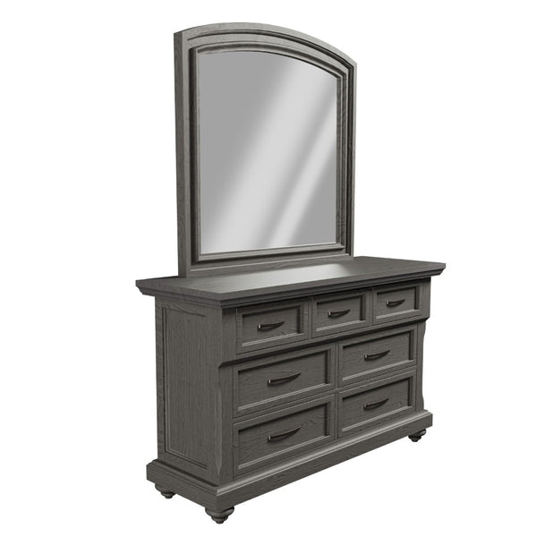 English Elm Modern Antique Gray Dresser with Ornate Handles and Round Legs for Bedroom Storage B011P448869