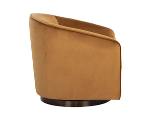 Sunpan Hazel Swivel Lounge Chair - Stylish Barrel Back Design, Perfect for Living Rooms and Offices Dark Bronze