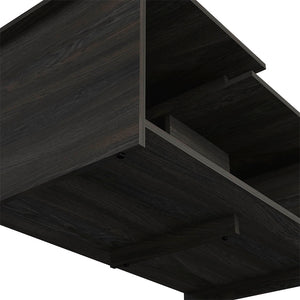 English Elm Waycross Modern Coffee Table in Brown with Two-Tier Tops and Large Open Shelf, Elegant Design, Easy Assembly B128P148843