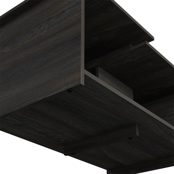 English Elm Waycross Modern Coffee Table in Brown with Two-Tier Tops and Large Open Shelf, Elegant Design, Easy Assembly B128P148843