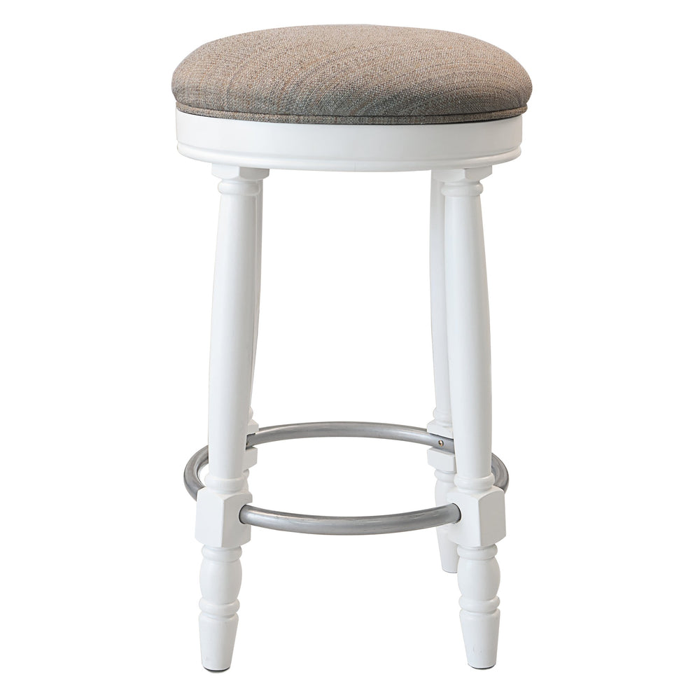 English Elm AGODY 26" Counter Swivel Bar Stools Set of 2 with Cushioned Fabric Seats, Iron Footrest, 300lb Capacity W2170P208071