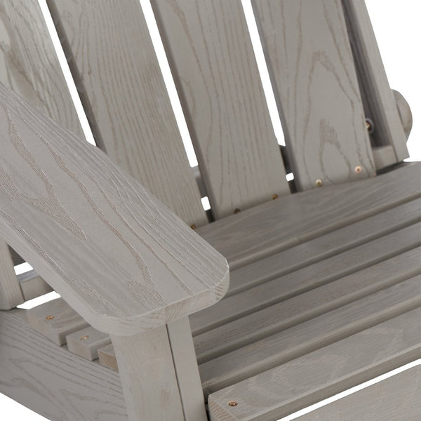 English Elm Oversize Folding Hemlock Adirondack Chair Embossed Grain for Patio Pool Firepit W2640P400912