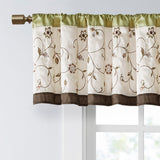 Madison Park Serene Transitional Embroidered Window Valance MP41-3507 Green