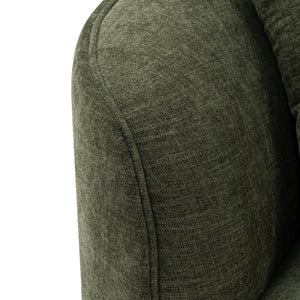 English Elm Daria 132" Chenille Sectional with Golden Mop Base — Luxurious High‑Density Foam, Pine Frame, 1100lb Capacity Olive Green B365S00121