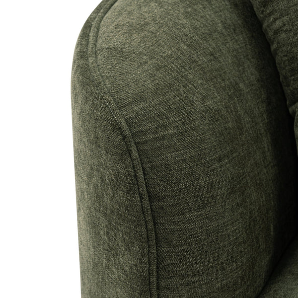 English Elm Daria 132" Chenille Sectional with Golden Mop Base — Luxurious High‑Density Foam, Pine Frame, 1100lb Capacity Olive Green B365S00121