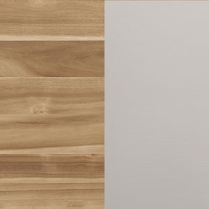 English Elm Prospect Natural Acacia Rectangular Dining Table with Off-White Flared Legs, Angled Apron Chic B062P358451