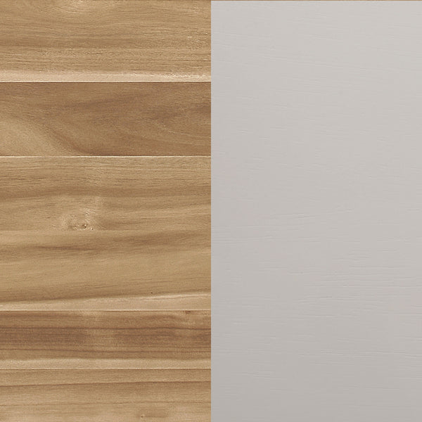 English Elm Prospect Natural Acacia Rectangular Dining Table with Off-White Flared Legs, Angled Apron Chic B062P358451