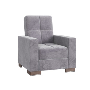 English Elm Primenest Nimbusflow Convertible Armchair With Hidden Storage, Grey Microfiber For Small Spaces B030P286181-GIGA