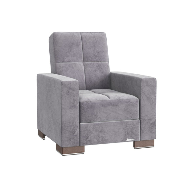 English Elm Primenest Nimbusflow Convertible Armchair With Hidden Storage, Grey Microfiber For Small Spaces B030P286181-GIGA