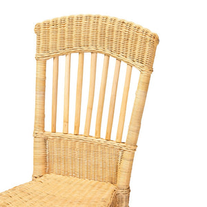 English Elm Modern Boho Rattan Rod Dining Chair Set of Two with Crisscross Base for Casual Spaces B2750P420369