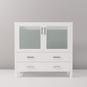 English Elm White Bath Vanity With Soft-Close Drawers, Durable Solid Wood, Perfect For Modern Bathrooms, 36-In. B2731P260430-GIGA