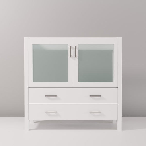 English Elm White Bath Vanity With Soft-Close Drawers, Durable Solid Wood, Perfect For Modern Bathrooms, 36-In. B2731P260430-GIGA