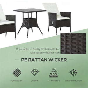 English Elm Stylish Pe Rattan 3 Piece Outdoor Bistro Set with Reclining Chairs and Faux Wood Table T3971P446123