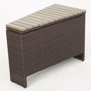 English Elm Christopher Knight Home® - MADRAS Brown Faux Wicker Accent Table with Aluminum Frame, Handcrafted Storage Wedge, No Assembly Required 57657.00