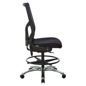 OSP Home Furnishings Drafting Chair with Progrid Mesh Back Ergonomic Lumbar and Pneumatic Height Adjustment 99583FDC-30