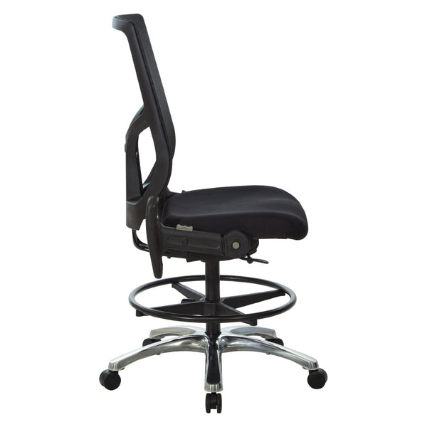 OSP Home Furnishings Drafting Chair with Progrid Mesh Back Ergonomic Lumbar and Pneumatic Height Adjustment 99583FDC-30