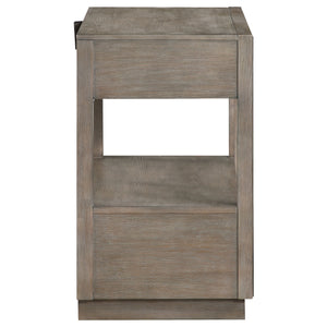 English Elm Prescott Modern Taupe Oak Nightstand with Mitered Trim, 2 Drawers + Open Shelf for Stylish Storage B062P375999